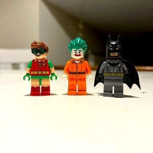 Lego Batman and Robin with Joker minifigures.